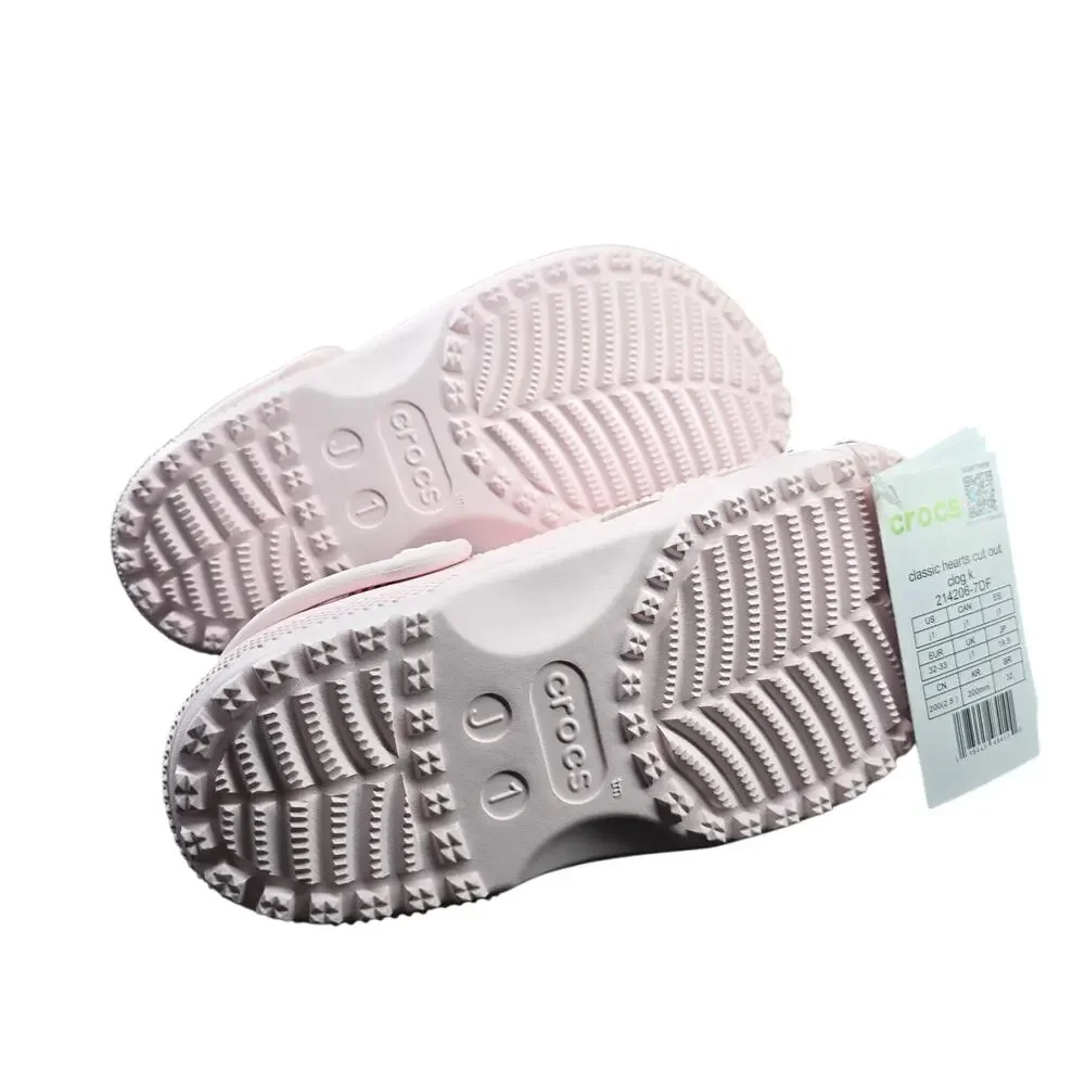 Crocs Classic Hearts Bubble Ice Cutout Clogs Sz J1